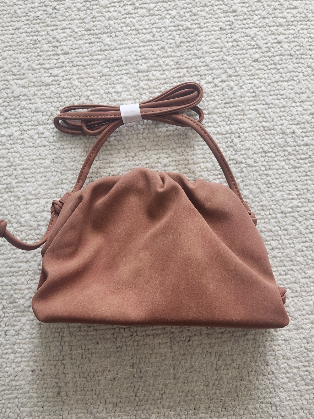 Womens Soft Gathered Crossbody Bag in Brown